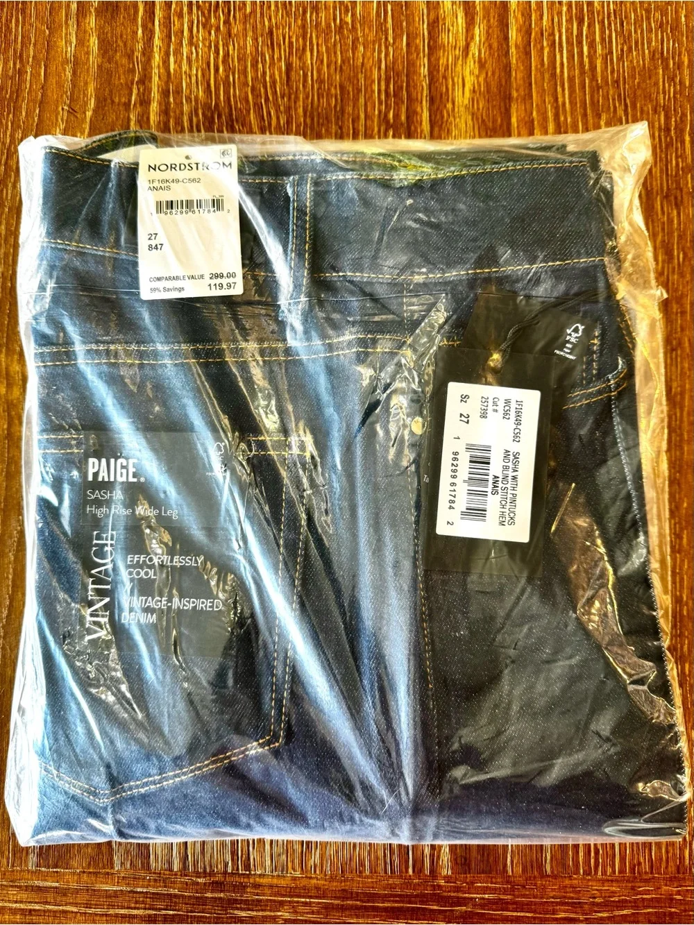 NIP PAIGE Sasha high waist wide leg jeans 27 - Picture 4 of 13